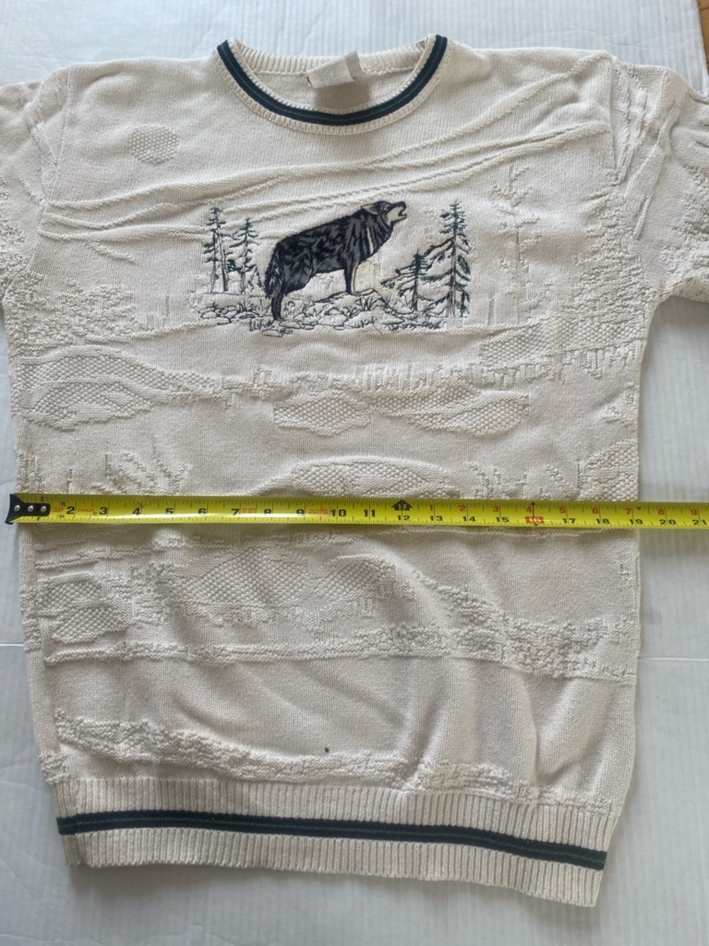 1990’s Northern Elements Cotton crew neck men’s sweater timber wolf Size Small - Picture 13 of 16